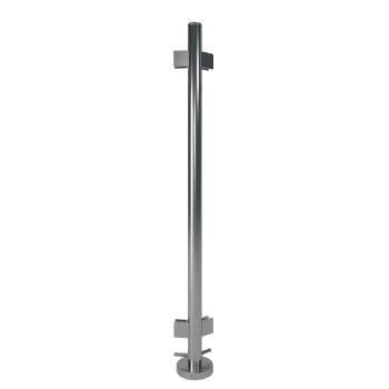 Hjørnestolpe Rund Ø42,4 mm 45 grader. Høyde 102 cm.