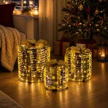 Gavebox 3stk champagne 15x15x21cm-20x20x26cm-25x25x33cm (2)
