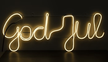 GOD JUL skilt 82x32cm. 1.5m ledekabel. 82x32cm. (5)