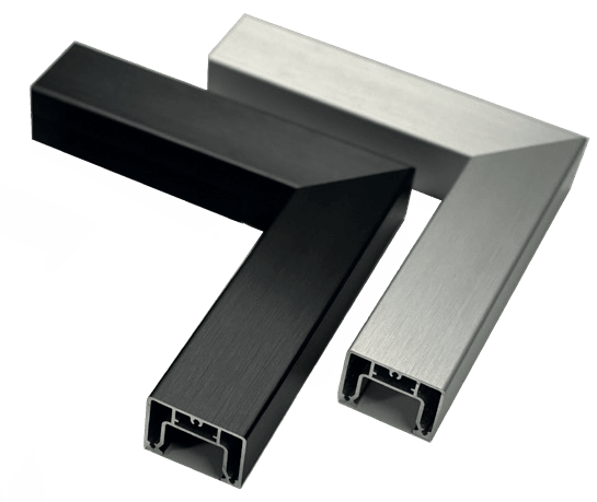 Håndløper Sort firkant hjørnemodul 40x40 cm