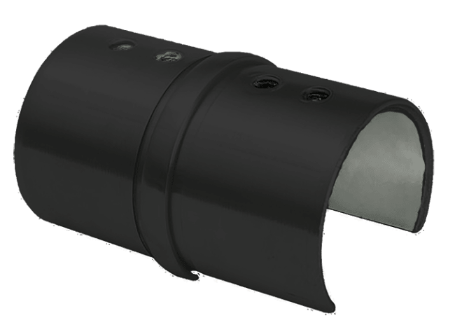 Skjøtestykke for stolpefri håndrekke sort