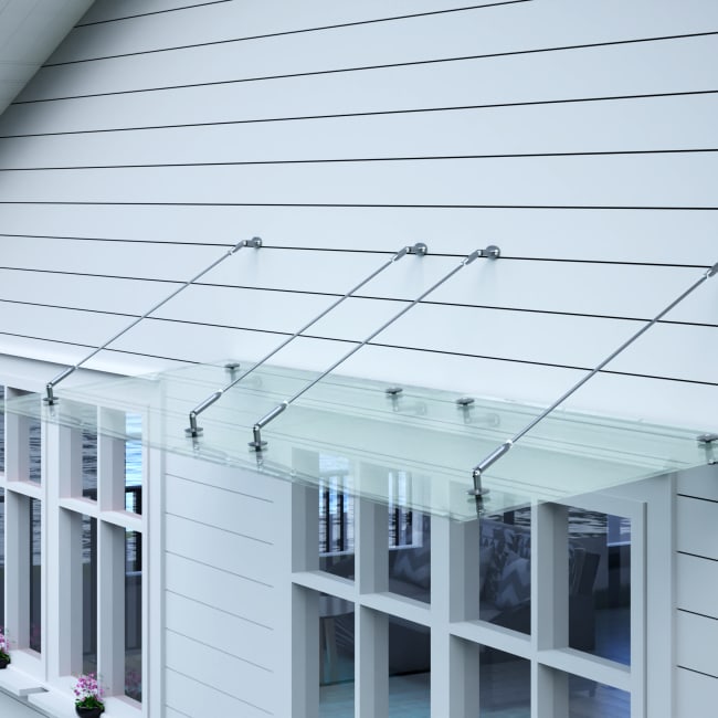 Baldakin glass klart 2000x1000 mm - 12,76 mm