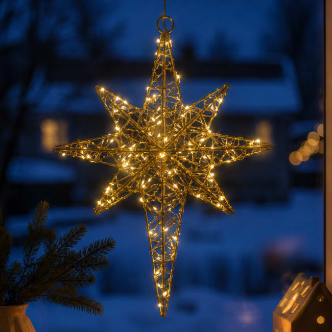Betlehemsstjerne gull | 120 LED