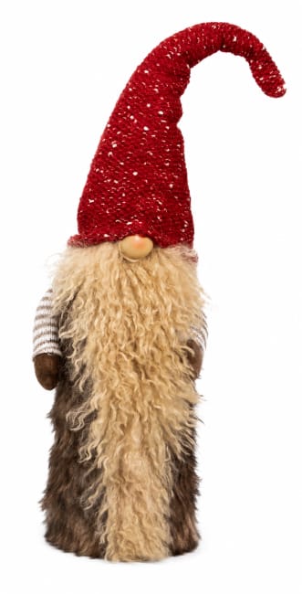Nisse med stripete armer H:52cm rød og beige (12)