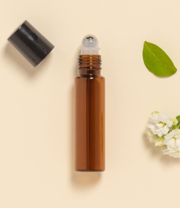 Flacon rollon 15 ml en verre ambré et bille acier AromaZone