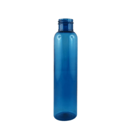 Flacon transparent PET recyclé bleu turquoise 100 ml - 24/410 - sans bouchage