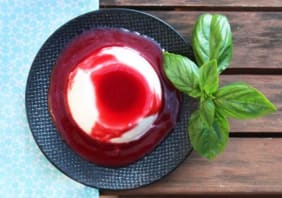 Panna cotta cassis & basilic