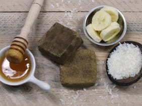 Recette deep conditioner solide coco, miel & banane