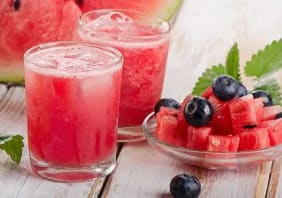 Smoothie au Guarana - pastèque - fruits rouges