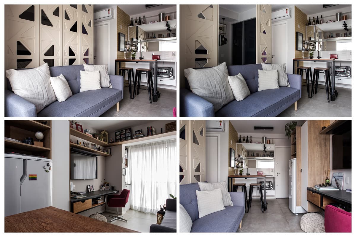 Otimização de espaços em apartamentos pequenos / Fotografia Rogério Cajuí