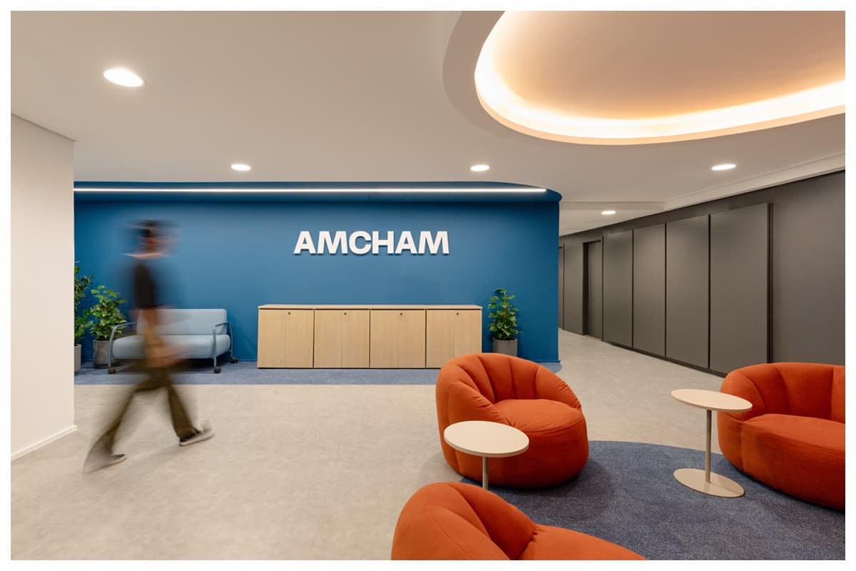 Arquitetura corporativa Space Plan requalifica espaço Amcham
