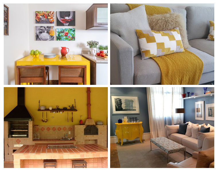 Amarelo na decoração de Isabella Nalon