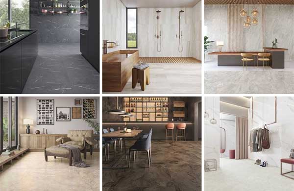 A beleza e a textura das pedras no porcelanato