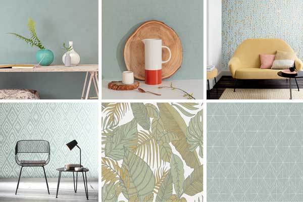 Paredes em neo mint na Wallcovering