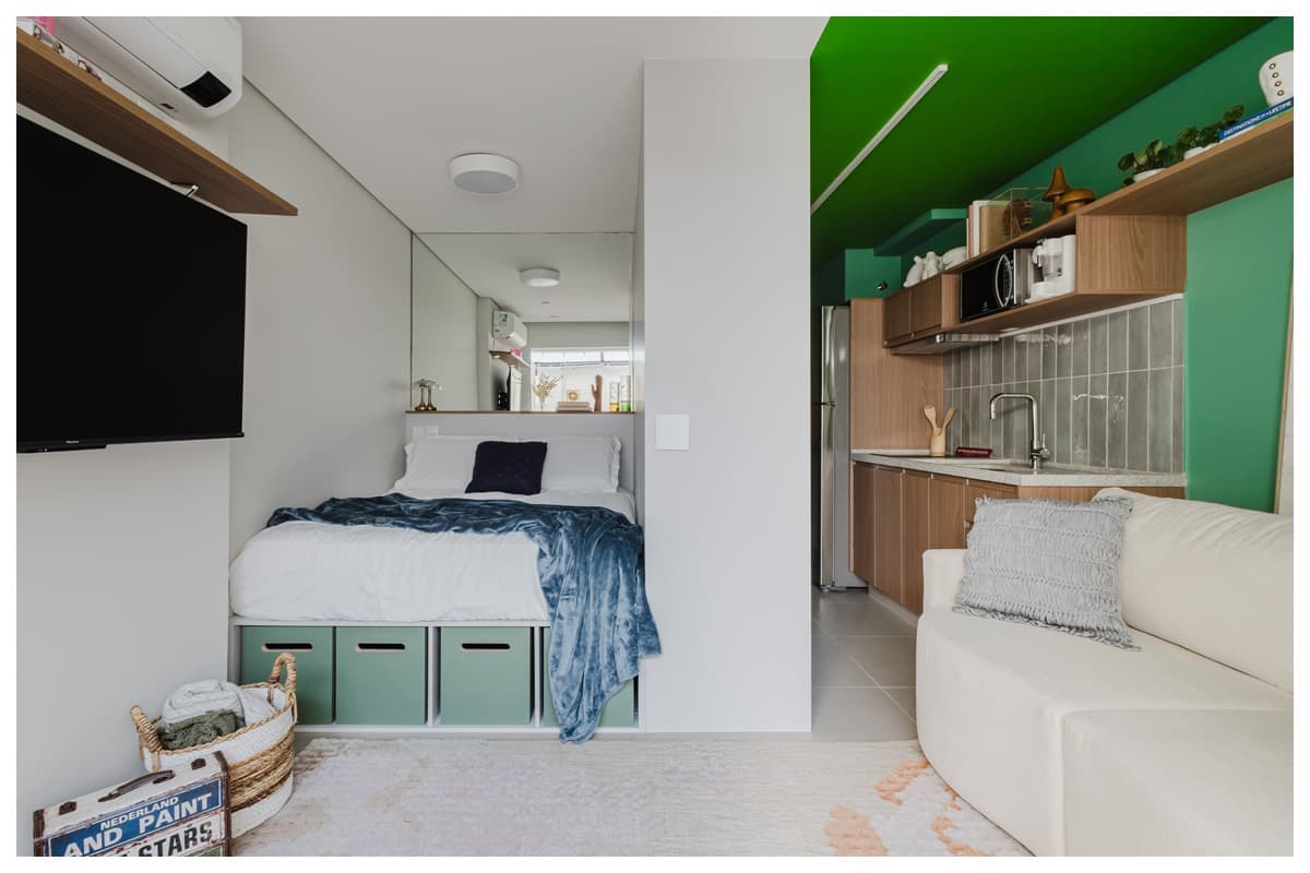 Apartamento pequeno decorado com personalidade e funcionalidade Apartamento pequeno decorado com personalidade e funcionalidade