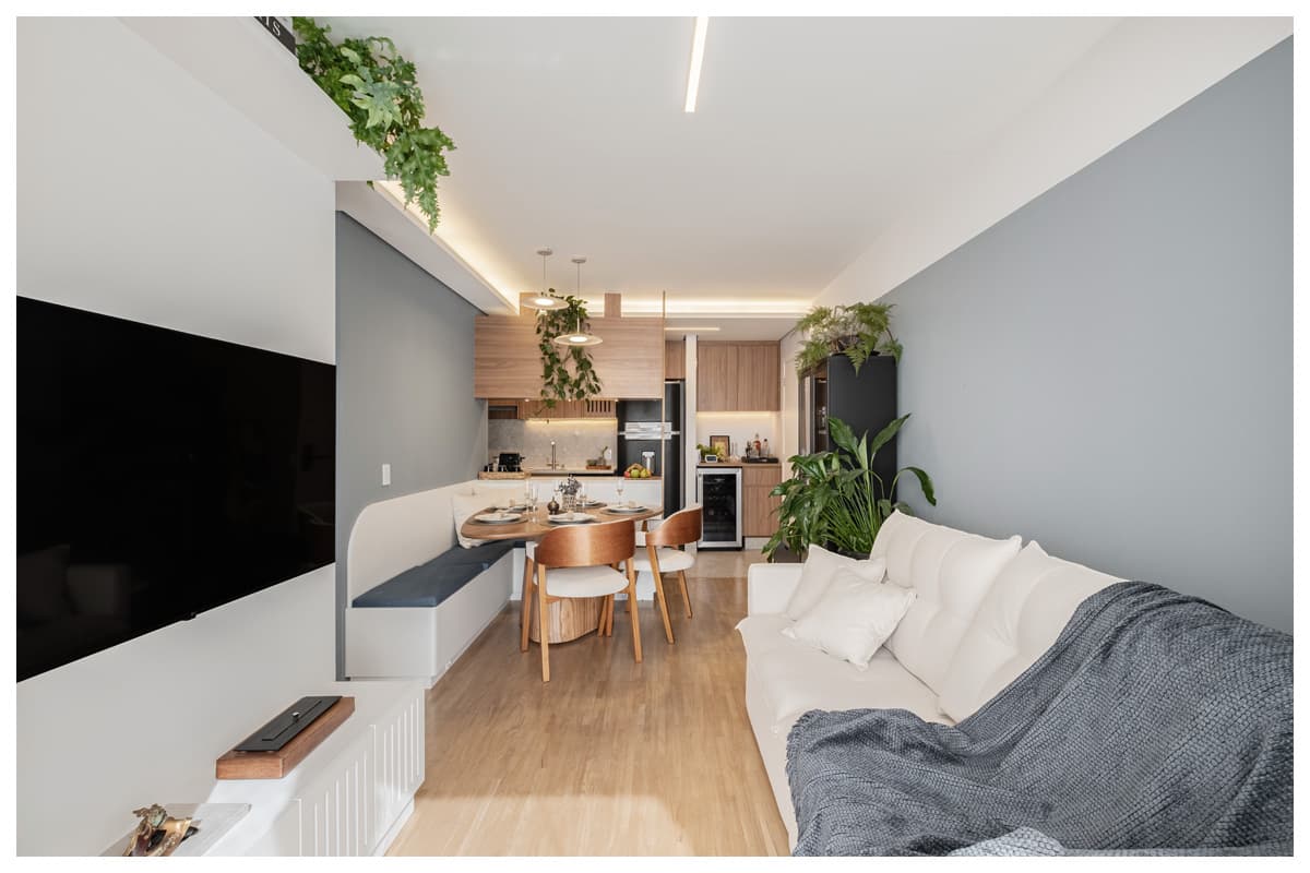 Apartamento compacto com soluções multifuncionais para a família