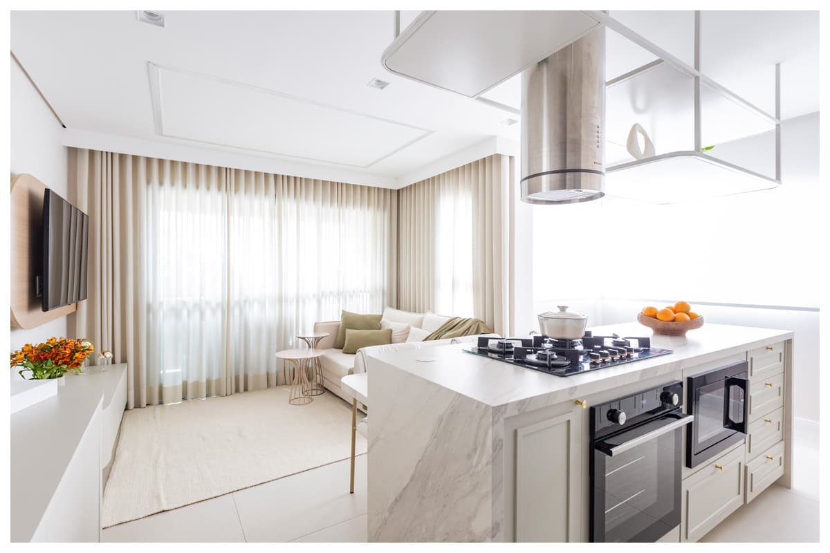 Apartamento 60m2 com marcenaria orgânica e estética romântica