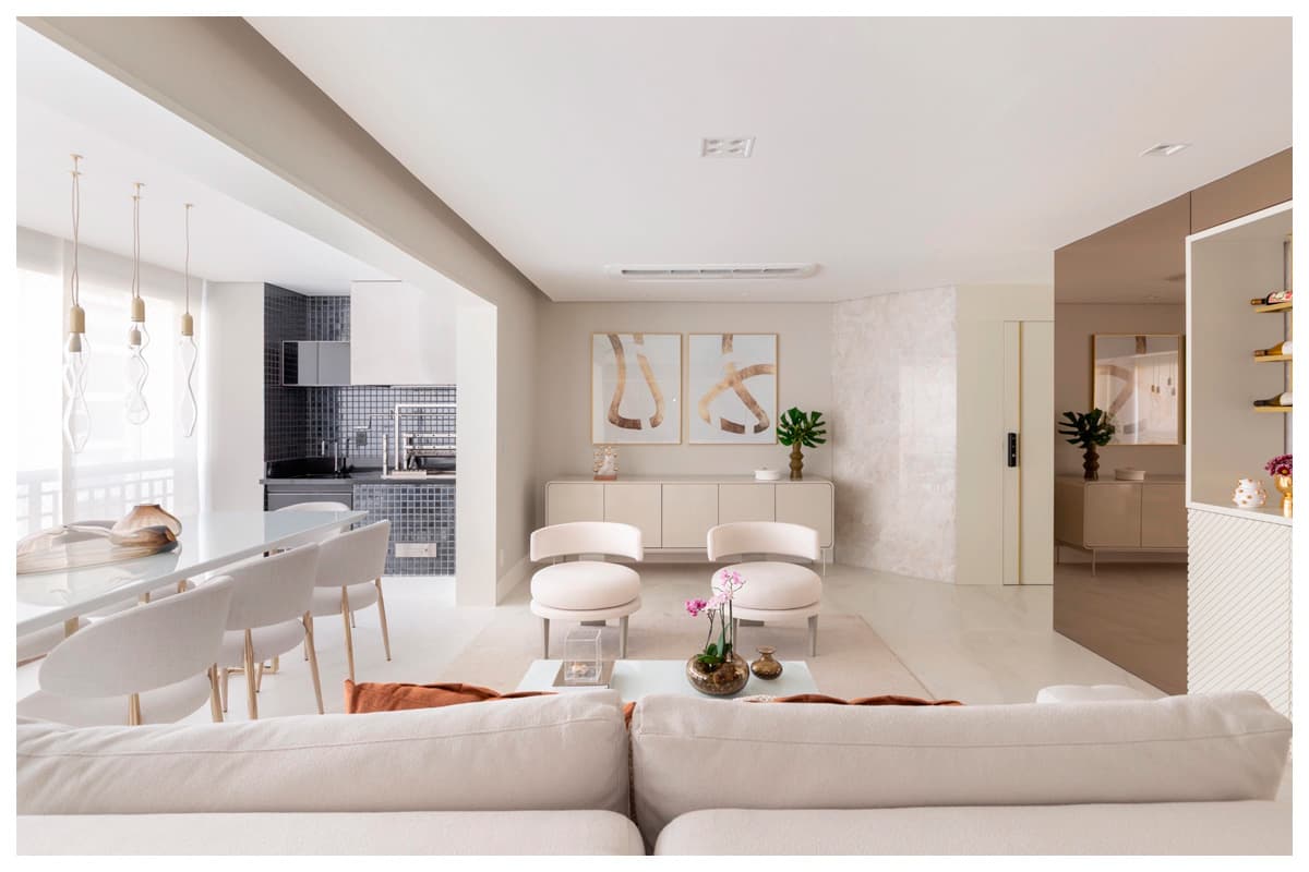 Sabrina Salles em projeto de apartamento sem madeira