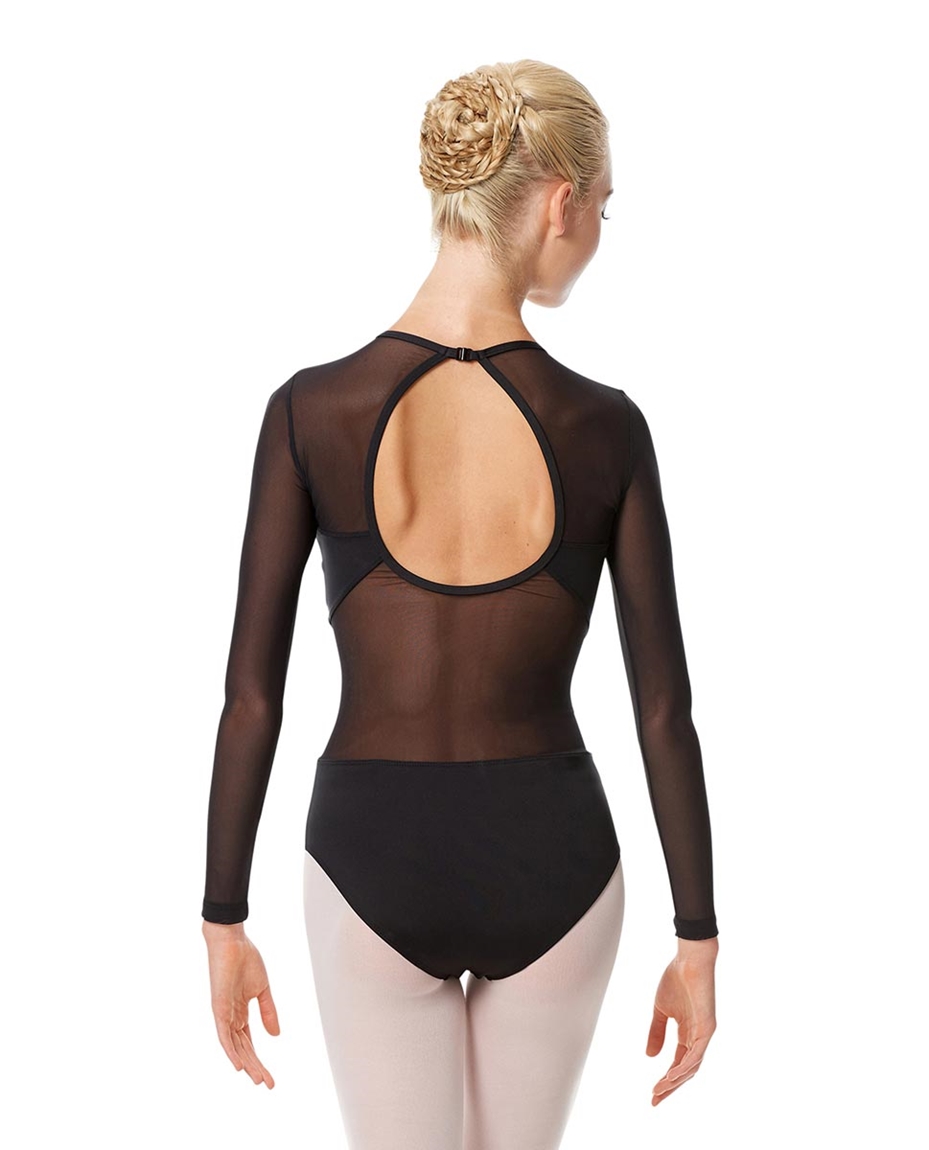 Adult Long Sleeve Mesh Dance Leotard Renata back-adult-long-sleeve-mesh-dance-leotard-renata