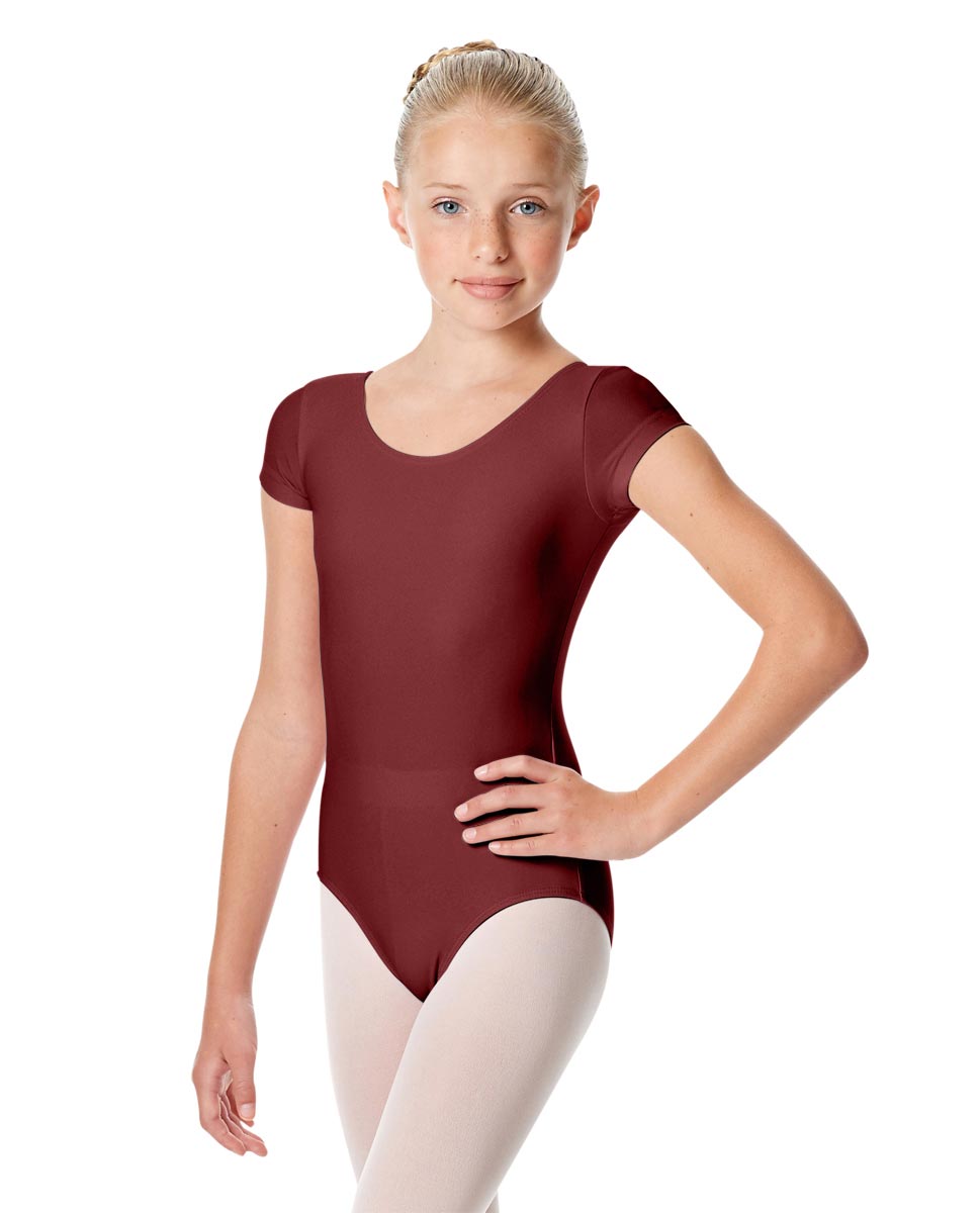 Child Short Sleeve Matte Dance Leotard Inga BUR