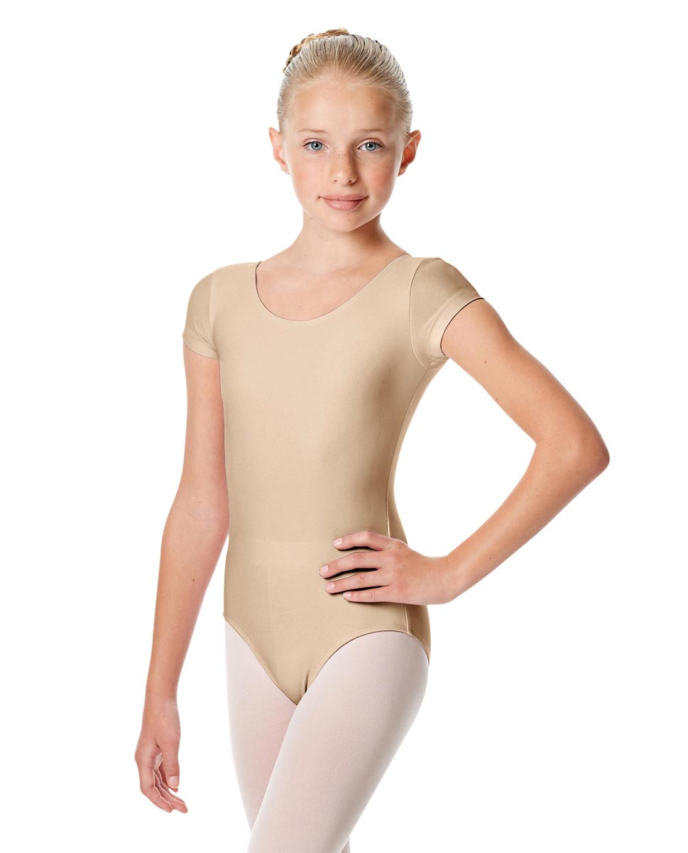 Child Short Sleeve Matte Dance Leotard Inga NUD