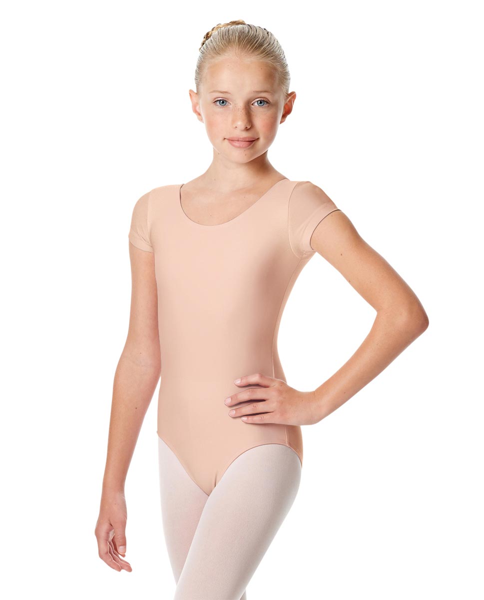 Child Short Sleeve Matte Dance Leotard Inga PEAC