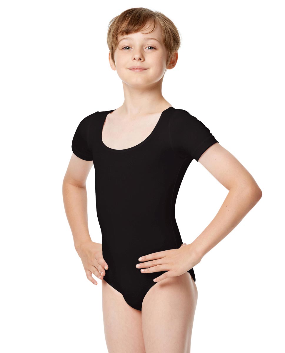 Boys Short Sleeve Ballet Leotard Ron BLK