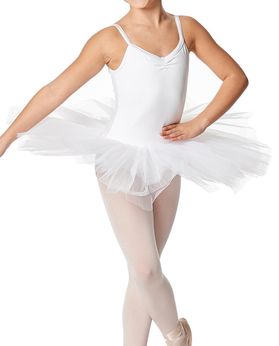 Girls Practice 4 Layers Tutu Dress WHI