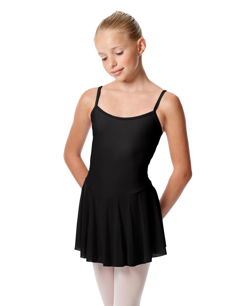 Girls Camisole Mesh Skirted Ballet Leotard Bianca BLK