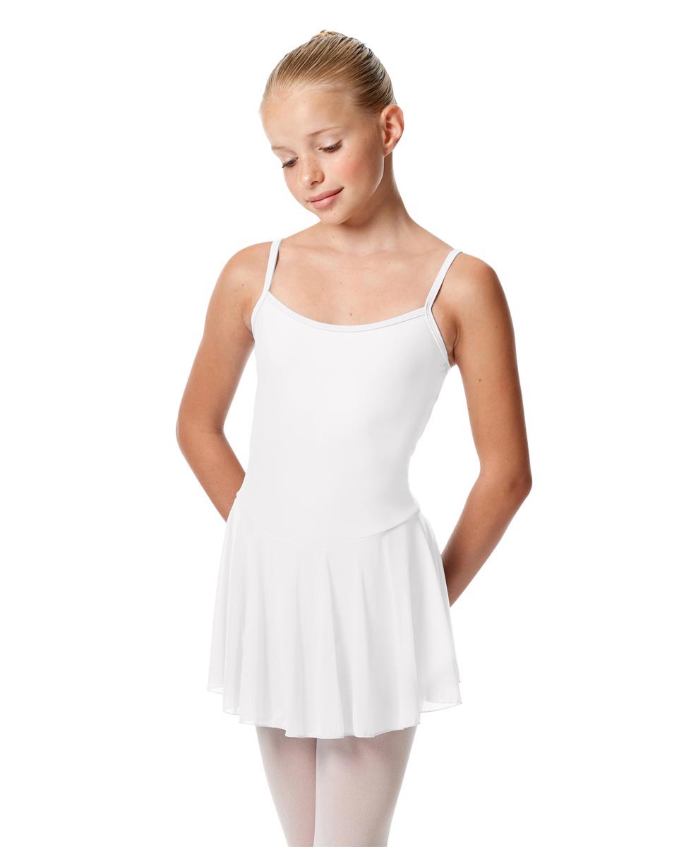 Girls Camisole Mesh Skirted Ballet Leotard Bianca WHI