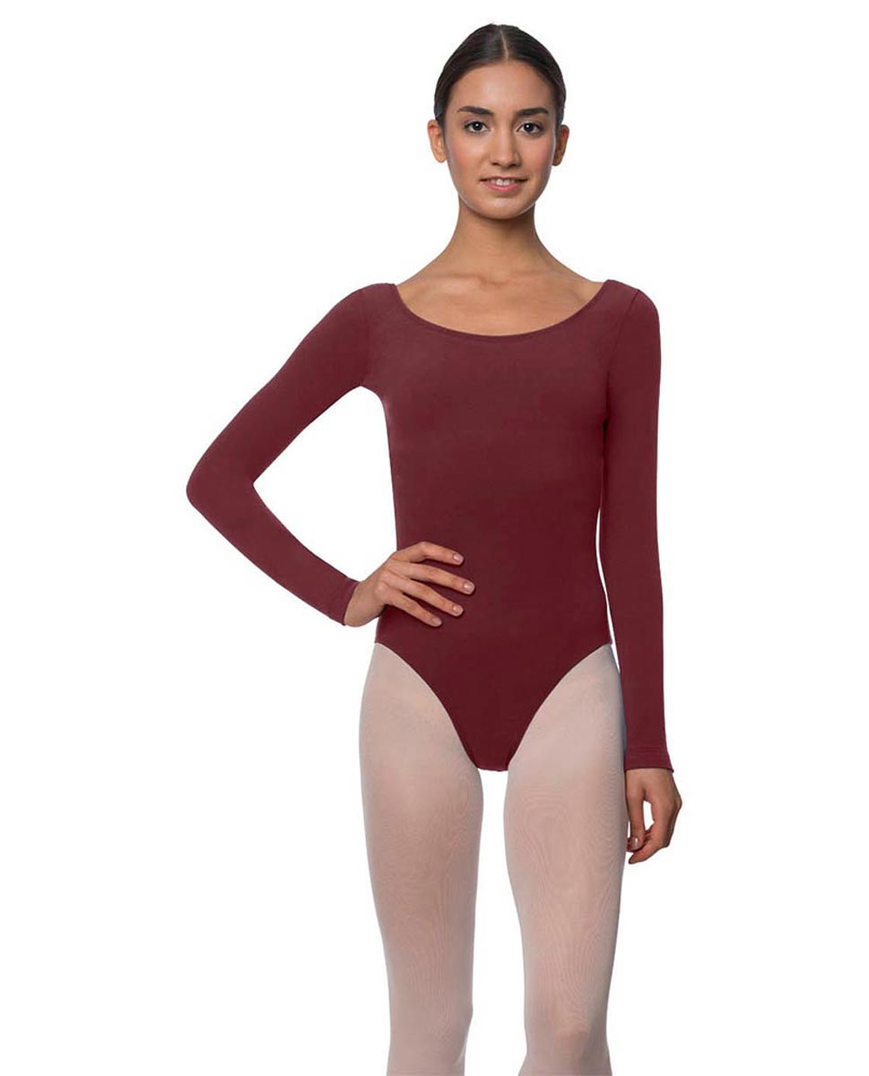 Adults Long Sleeved Velvety Ballet Leotard Liv BUR