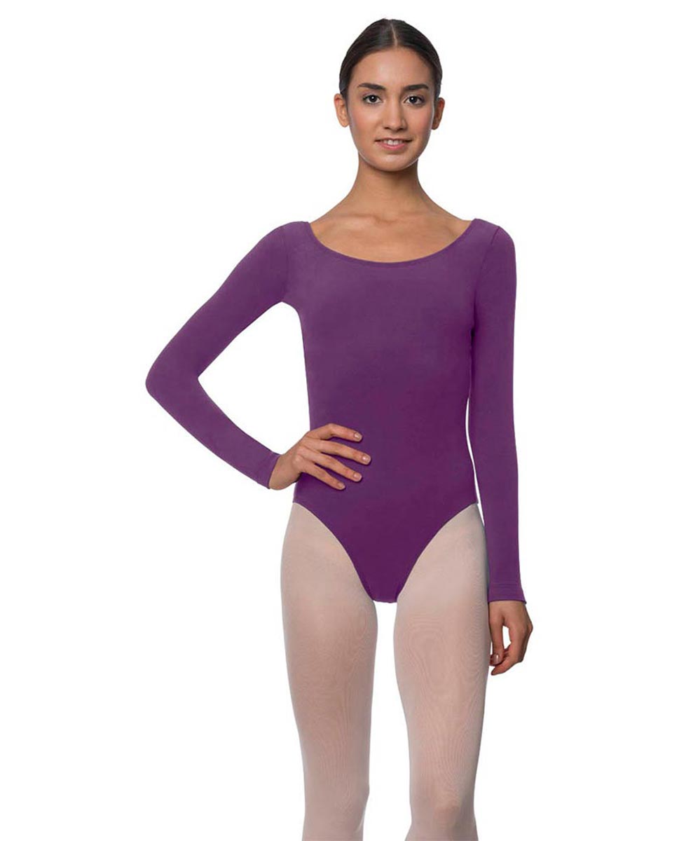 Adults Long Sleeved Velvety Ballet Leotard Liv GRAP