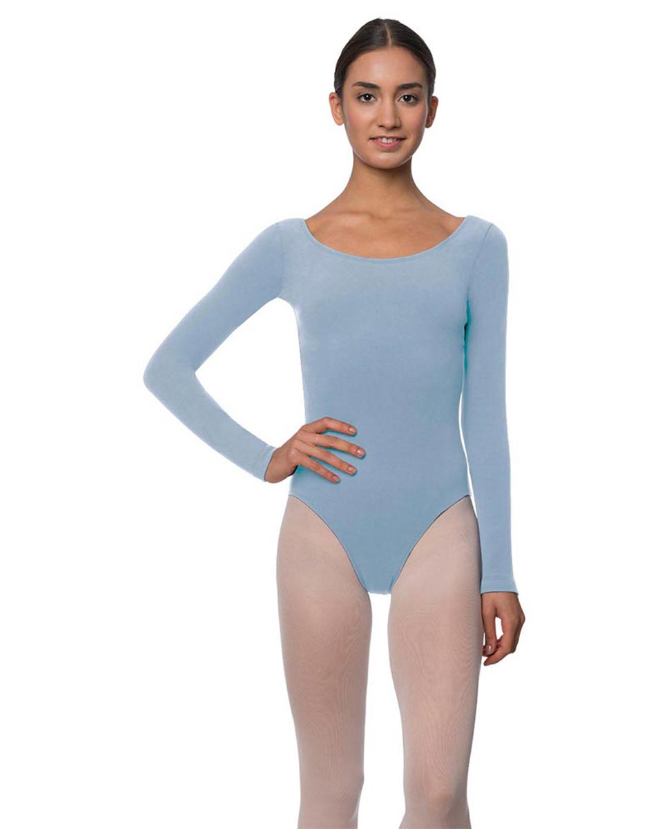 Adults Long Sleeved Velvety Ballet Leotard Liv SKY