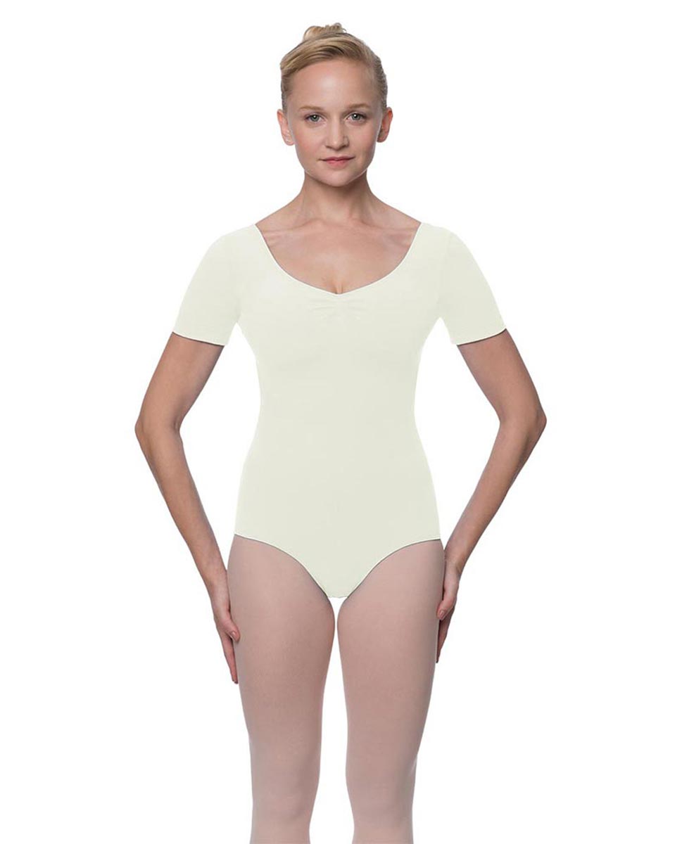 Womens Pinch Front and Back Short Sleeve Ballet Leotard Mckenzie IVOR