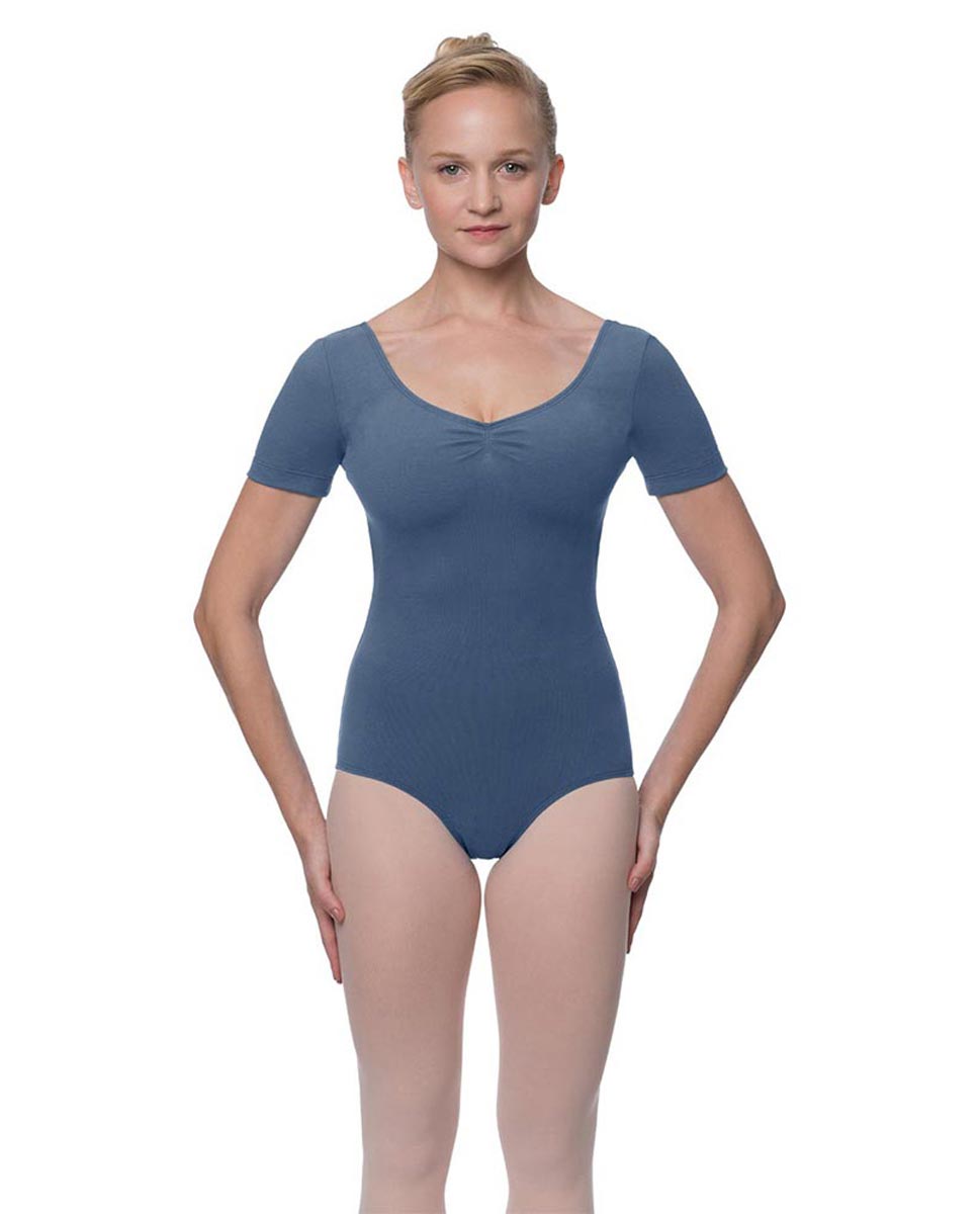 Womens Pinch Front and Back Short Sleeve Ballet Leotard Mckenzie JEA