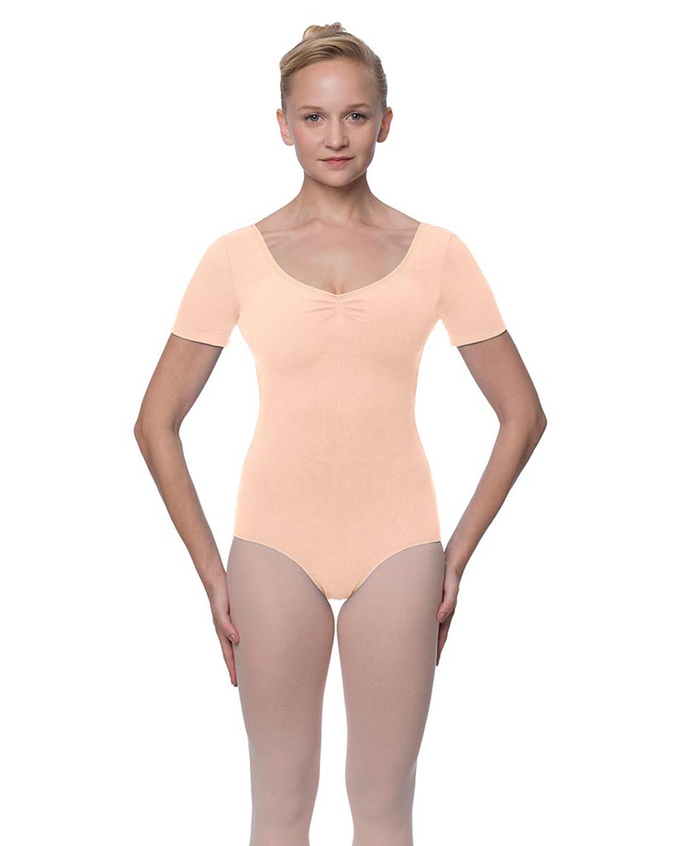 Womens Pinch Front and Back Short Sleeve Ballet Leotard Mckenzie LNUD