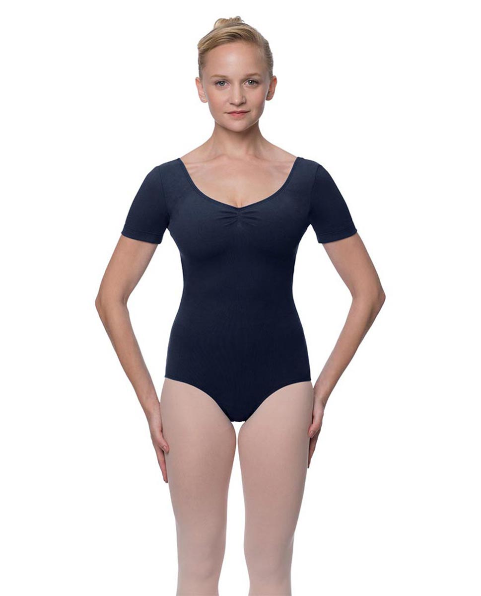 Womens Pinch Front and Back Short Sleeve Ballet Leotard Mckenzie NAY