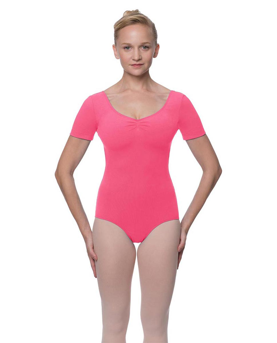 Womens Pinch Front and Back Short Sleeve Ballet Leotard Mckenzie ROS