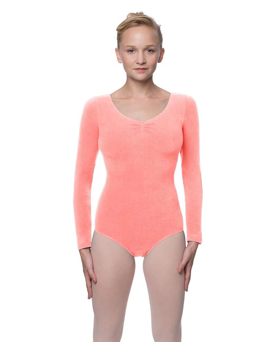 Pinch Front and Back Long Sleeve Dance Leotard Miranda PEAC