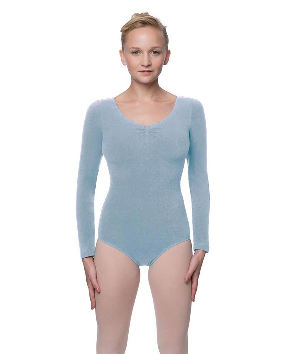 Pinch Front and Back Long Sleeve Dance Leotard Miranda SKY