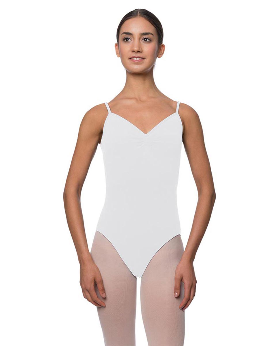 Womens Gathered Camisole Ballet Leotard Lourdes WHI