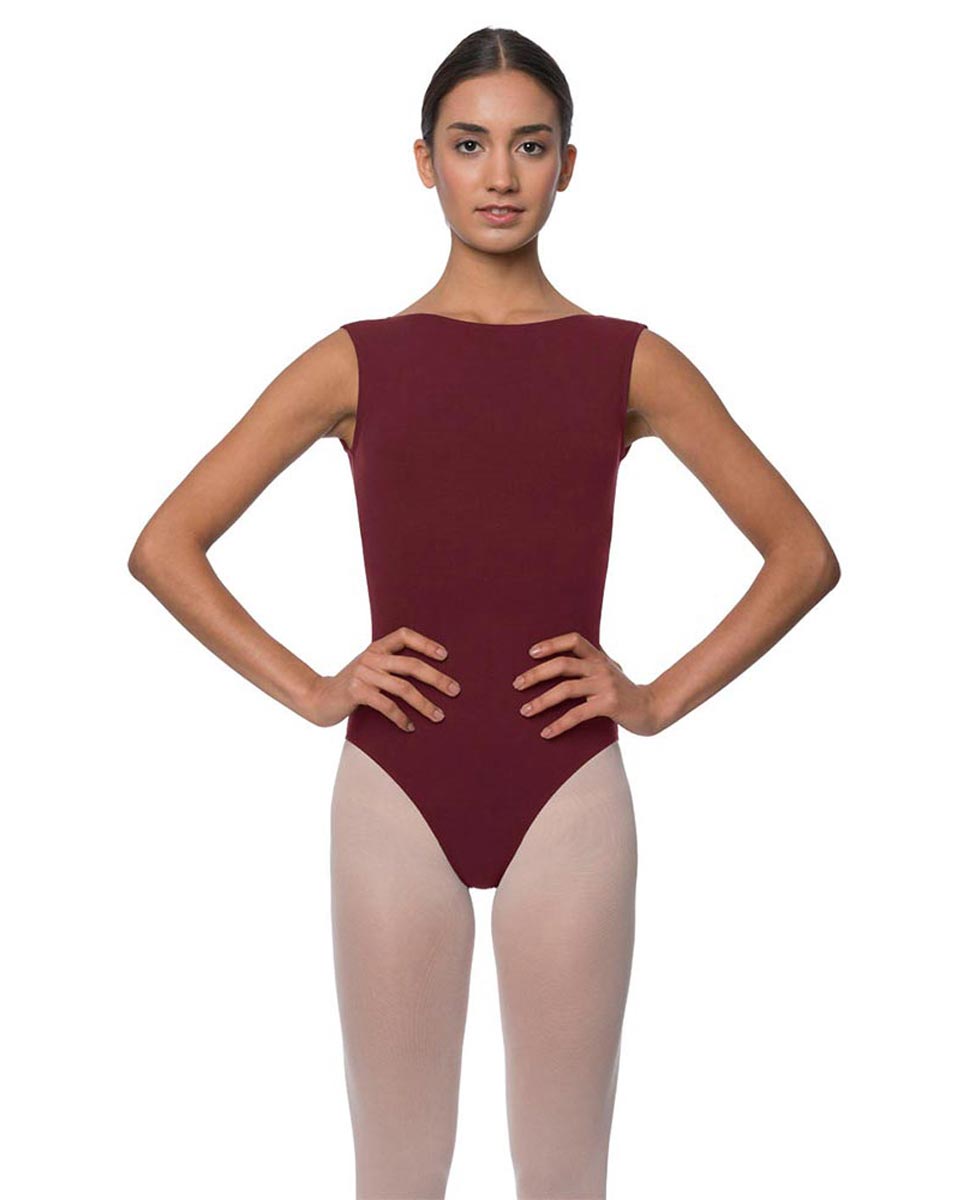 Womens High Boat Neck Tank Ballet Leotard Sabina BUR