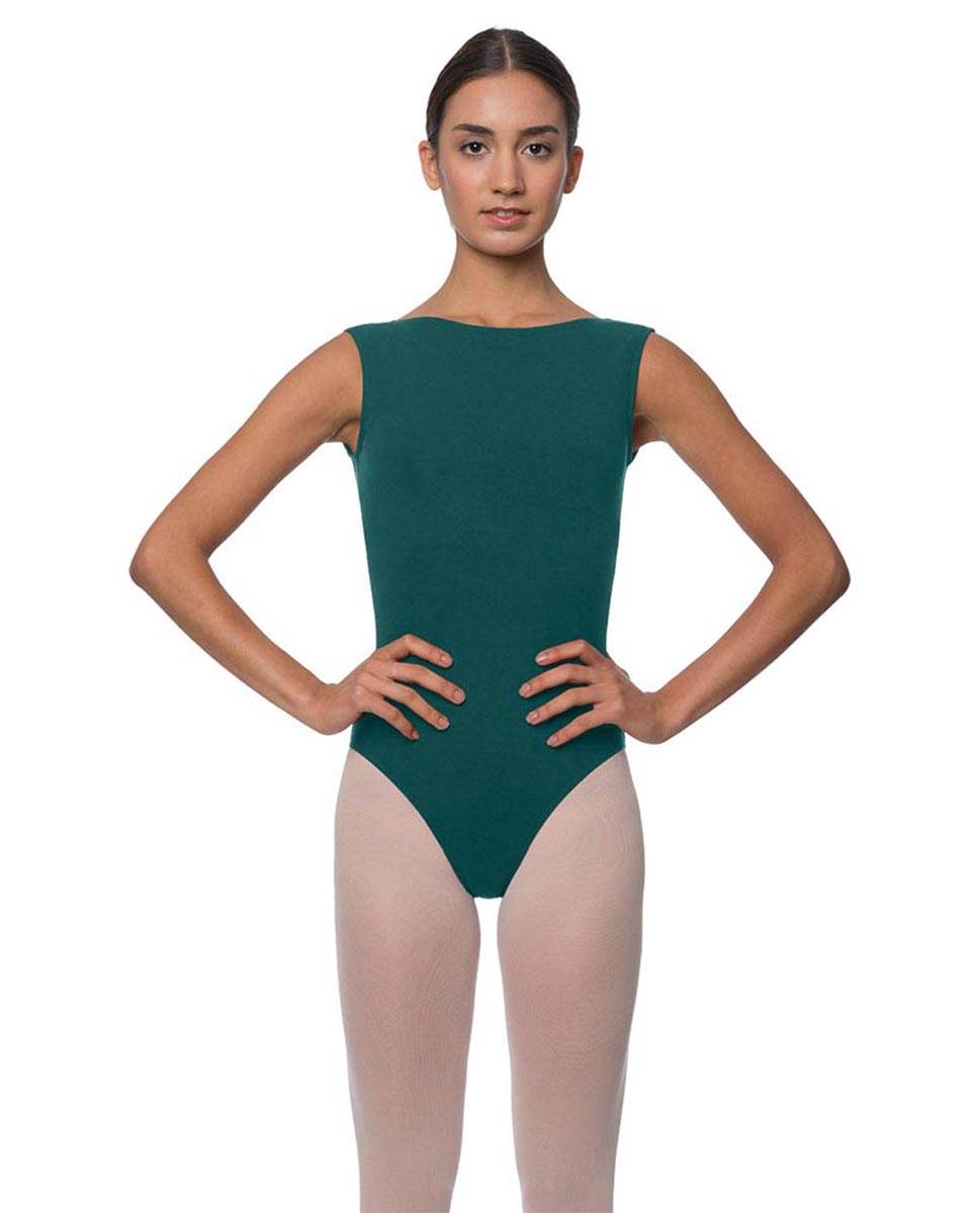 Womens High Boat Neck Tank Ballet Leotard Sabina TEA