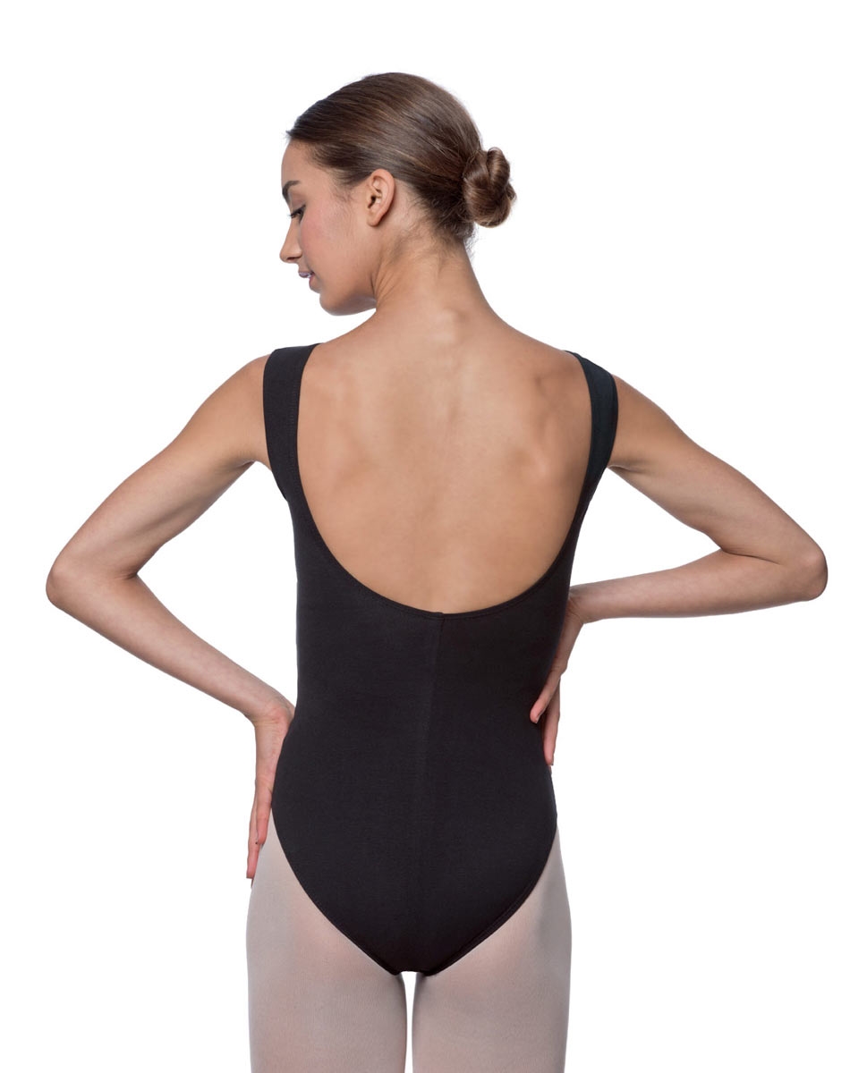 Womens High Boat Neck Tank Ballet Leotard Sabina back