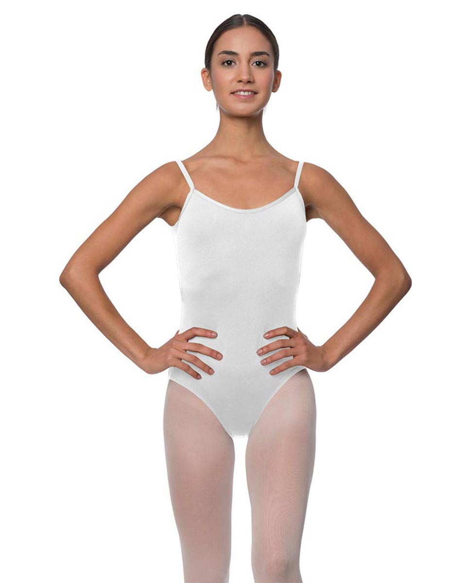 Womens Open Back Camisole Ballet Leotard Nicki WHI