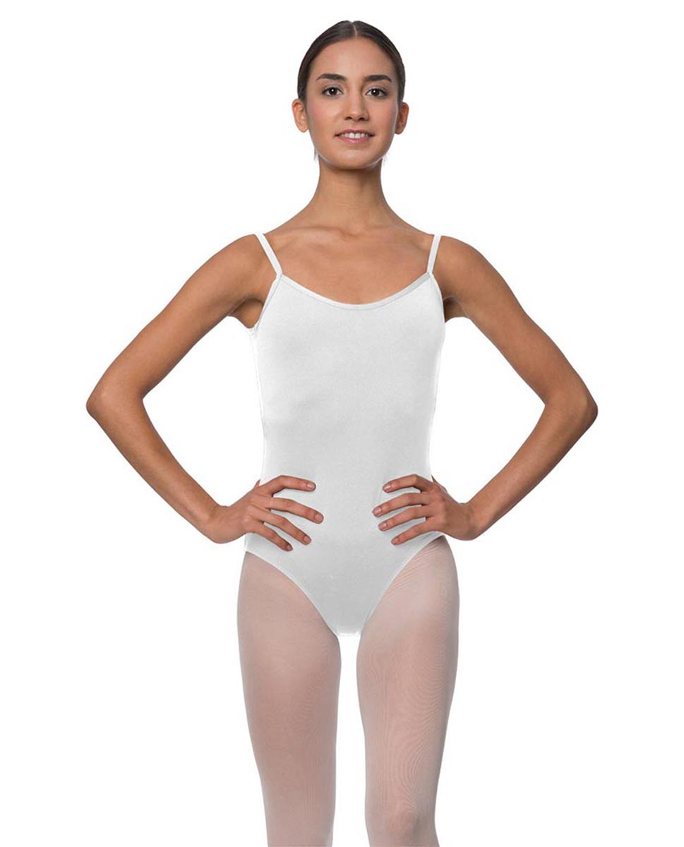 Womens Open Back Camisole Ballet Leotard Nicki WHI