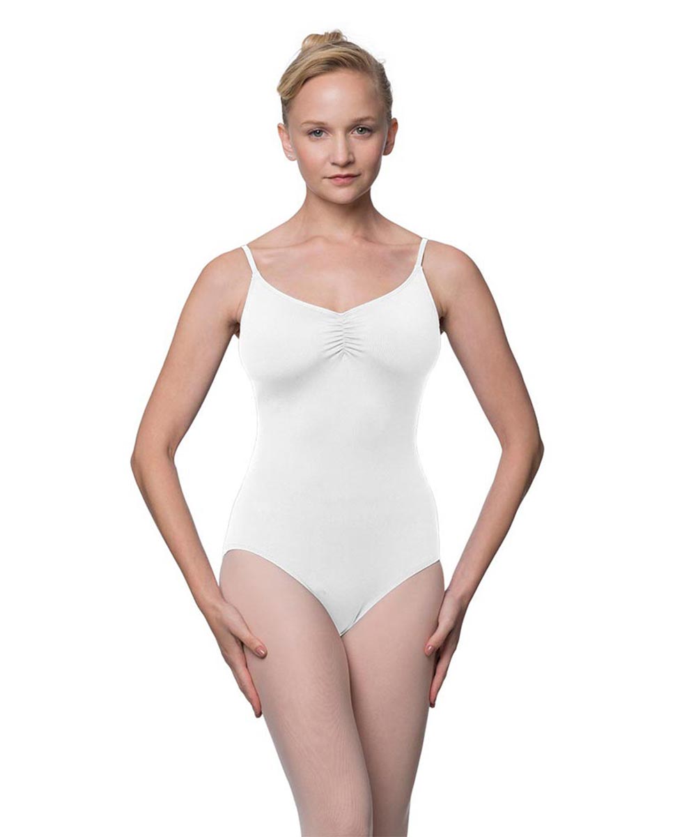 Womens Adjustable Straps Camisole Ballet Leotard Nadia WHI