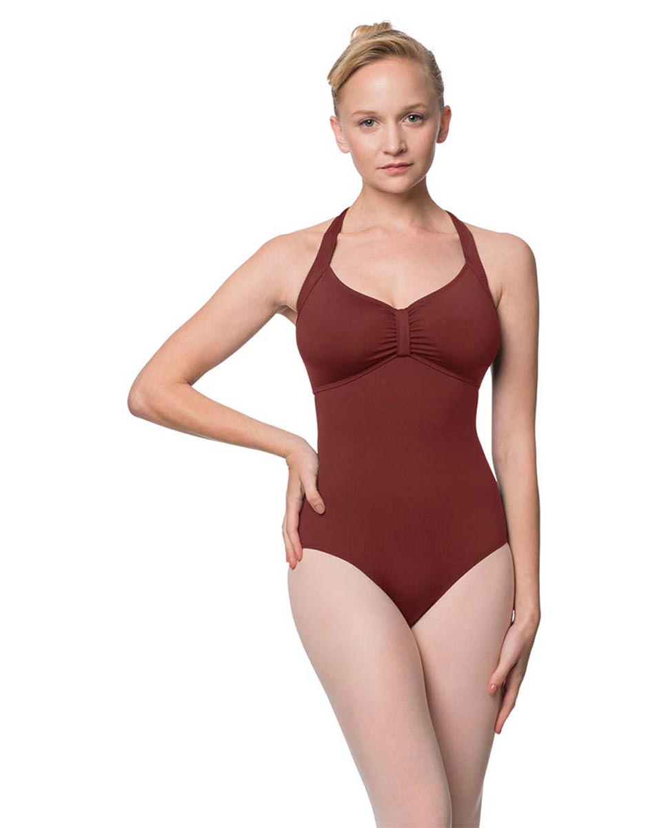 Adults Halter Open Back Dance Leotard Pearl BUR