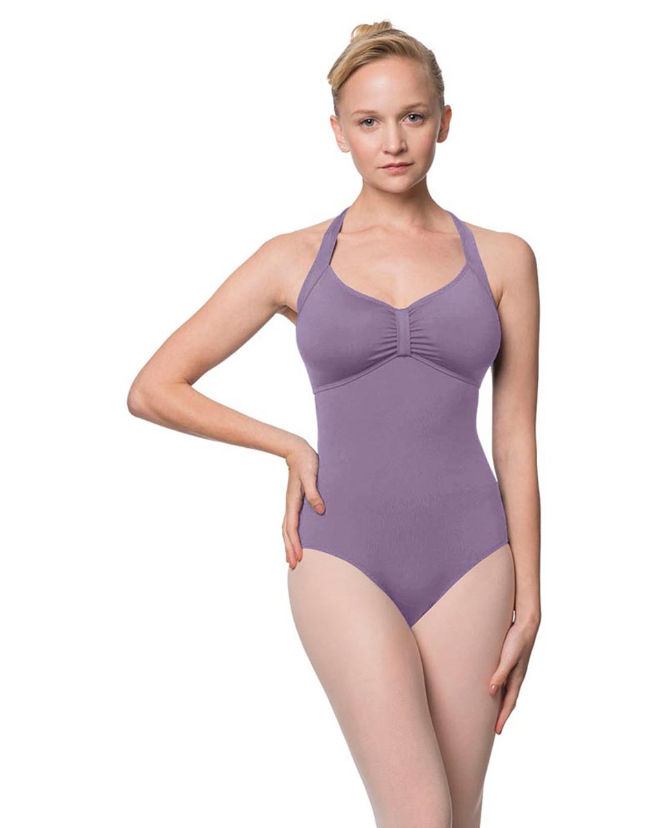 Adults Halter Open Back Dance Leotard Pearl LAV