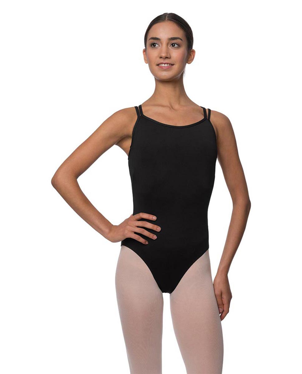 Womens Double Crossed Straps Camisole Dance Leotard Nina BLK